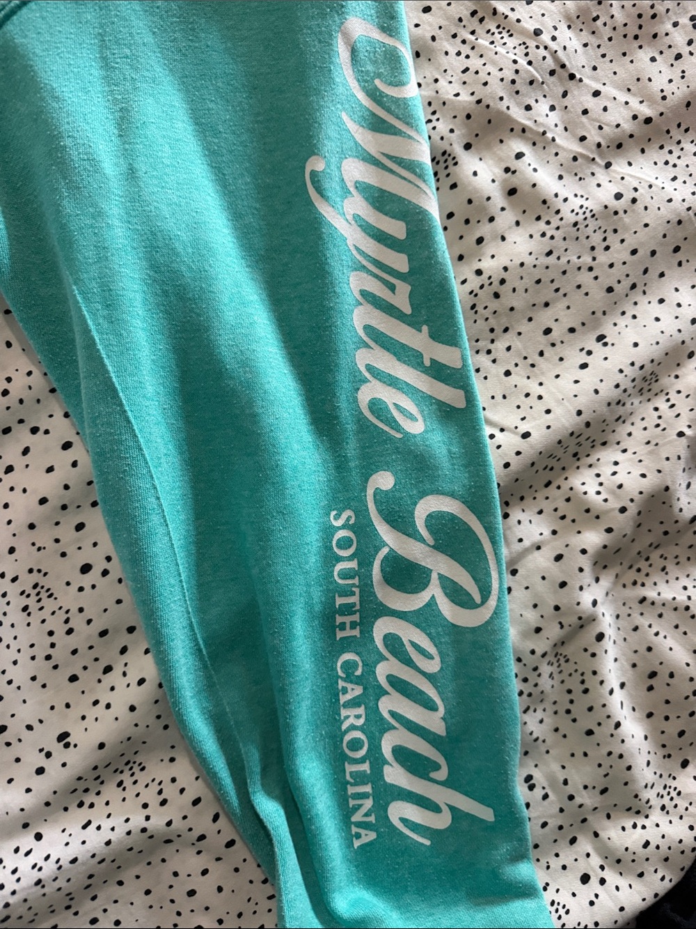 Teal Crewneck Hooded Sweatshirt with Palm Graphic - Picture 5 of 5